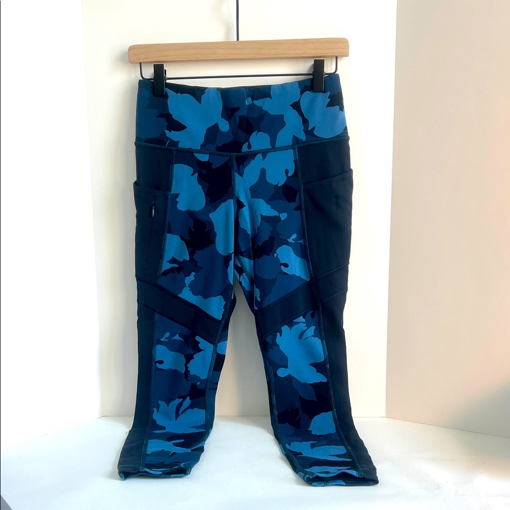 Athleta Leggings Tights All In Blue Camo